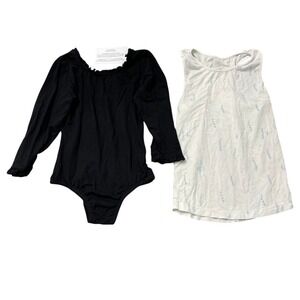 Wildling‎ Leotard and Tank Top Set Girls Size 6 Black White Ruffle SS130 New